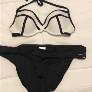 Black and white bathing suit